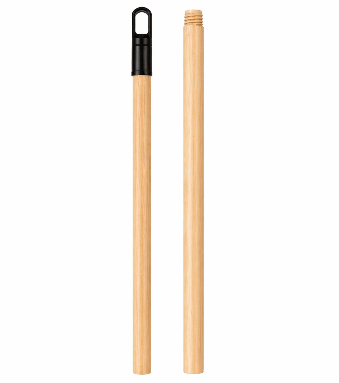 wooden broom/mop handle close up