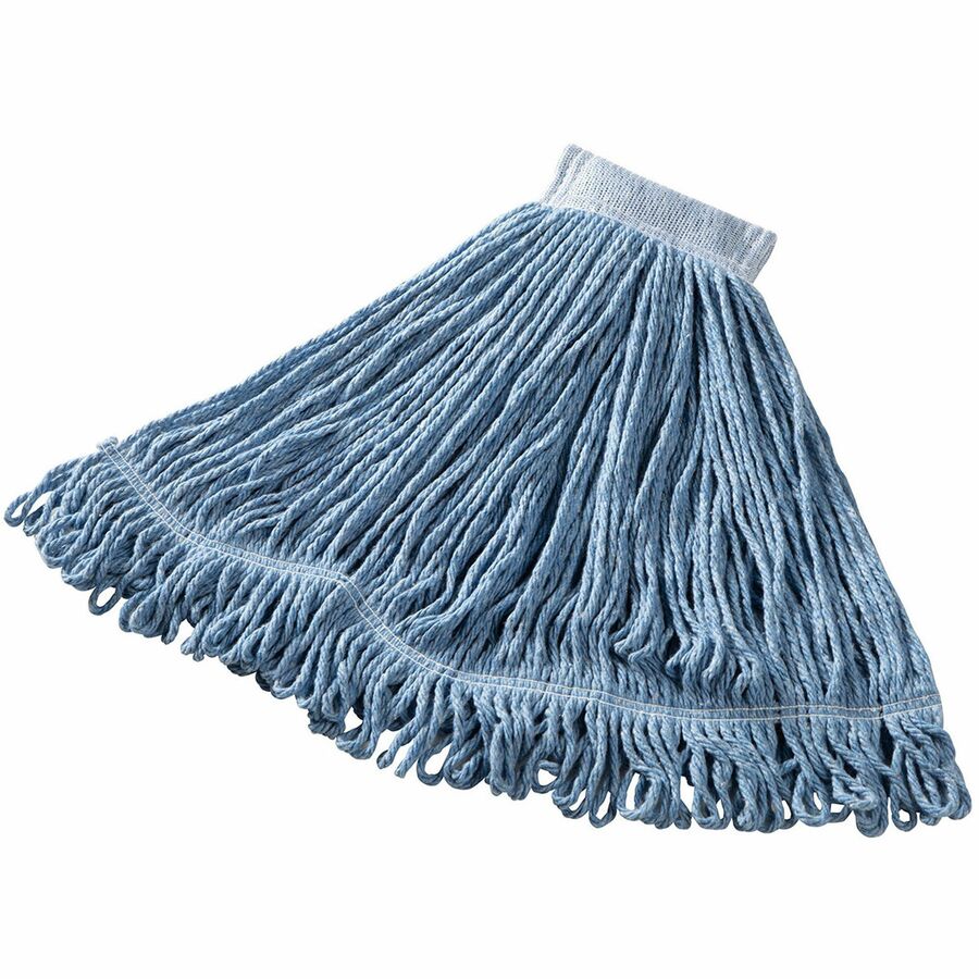 Blue mop head on a white background