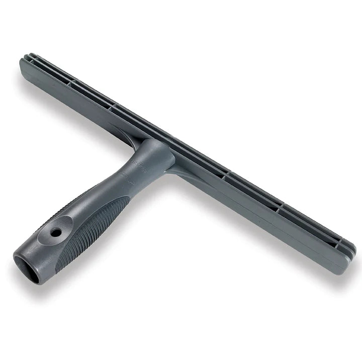 Gray window cleaning squeegee on a white background