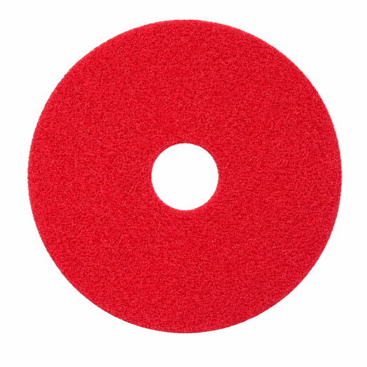Red Scrubber Machine Pad over white background
