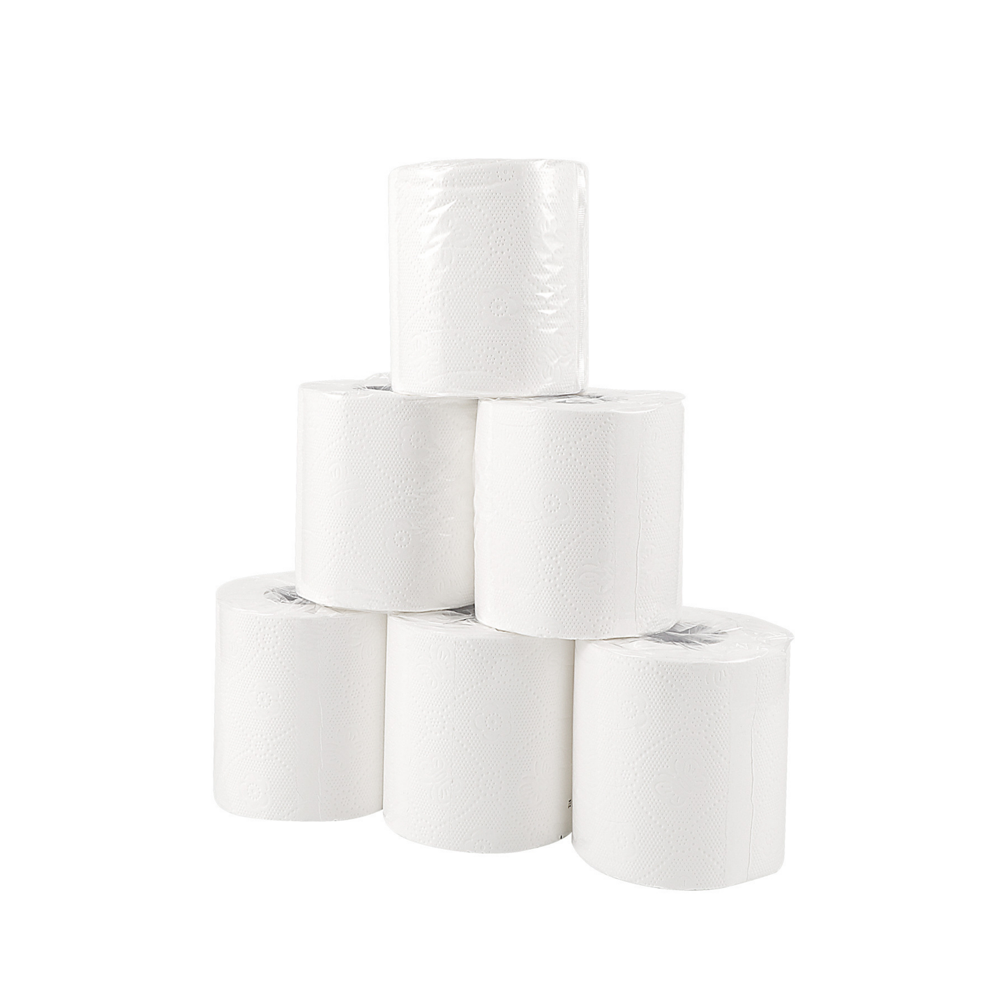 Pyramid of toilet paper rolls