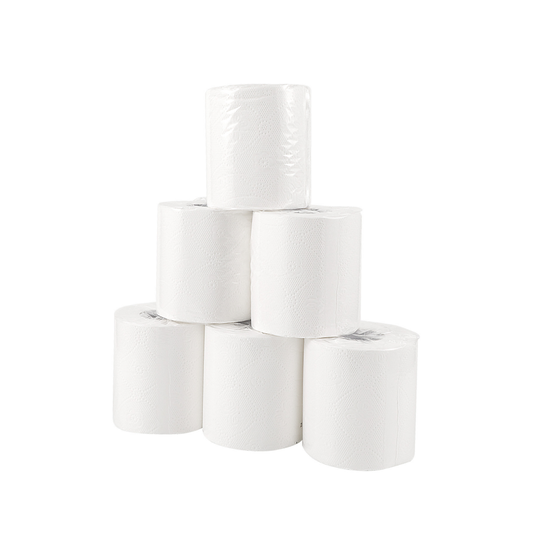 Pyramid of toilet paper rolls