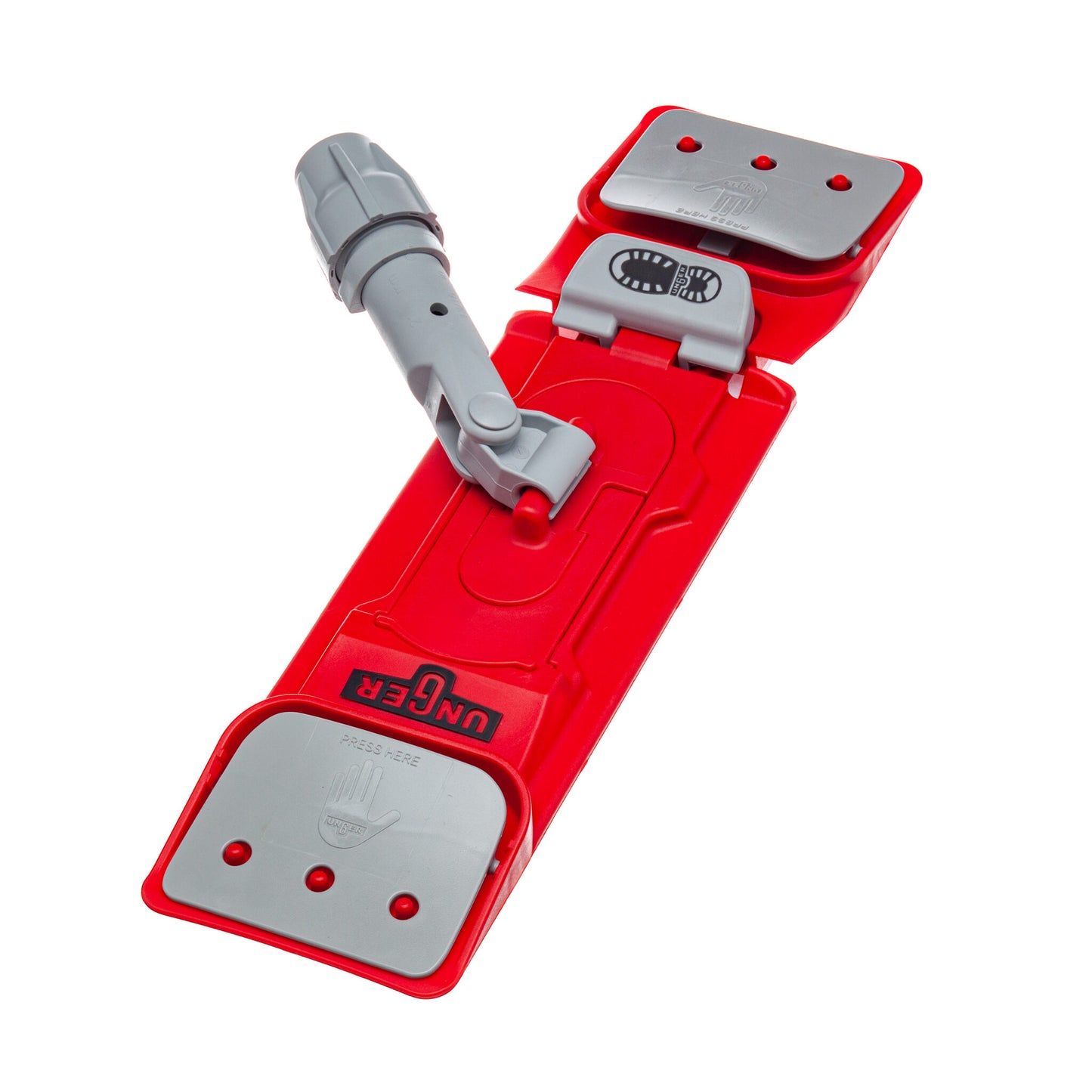 Unger brand red and gray mop holder on a white background