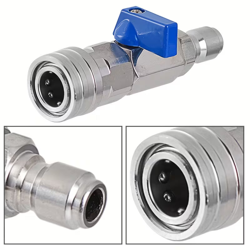 Ball Valve 3/8" + Quick Connector for Pressure Washer 4500 PSI