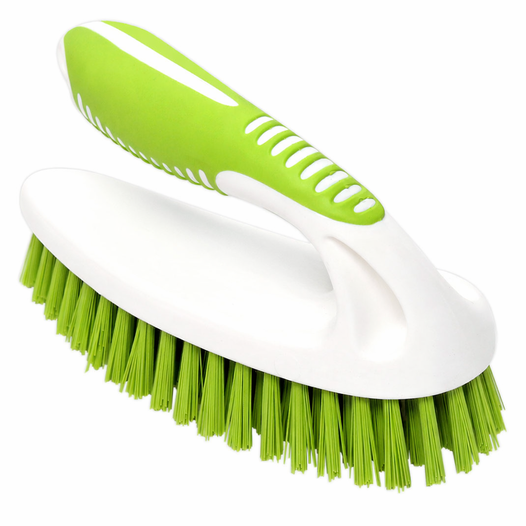 Green and white brush on a white background
