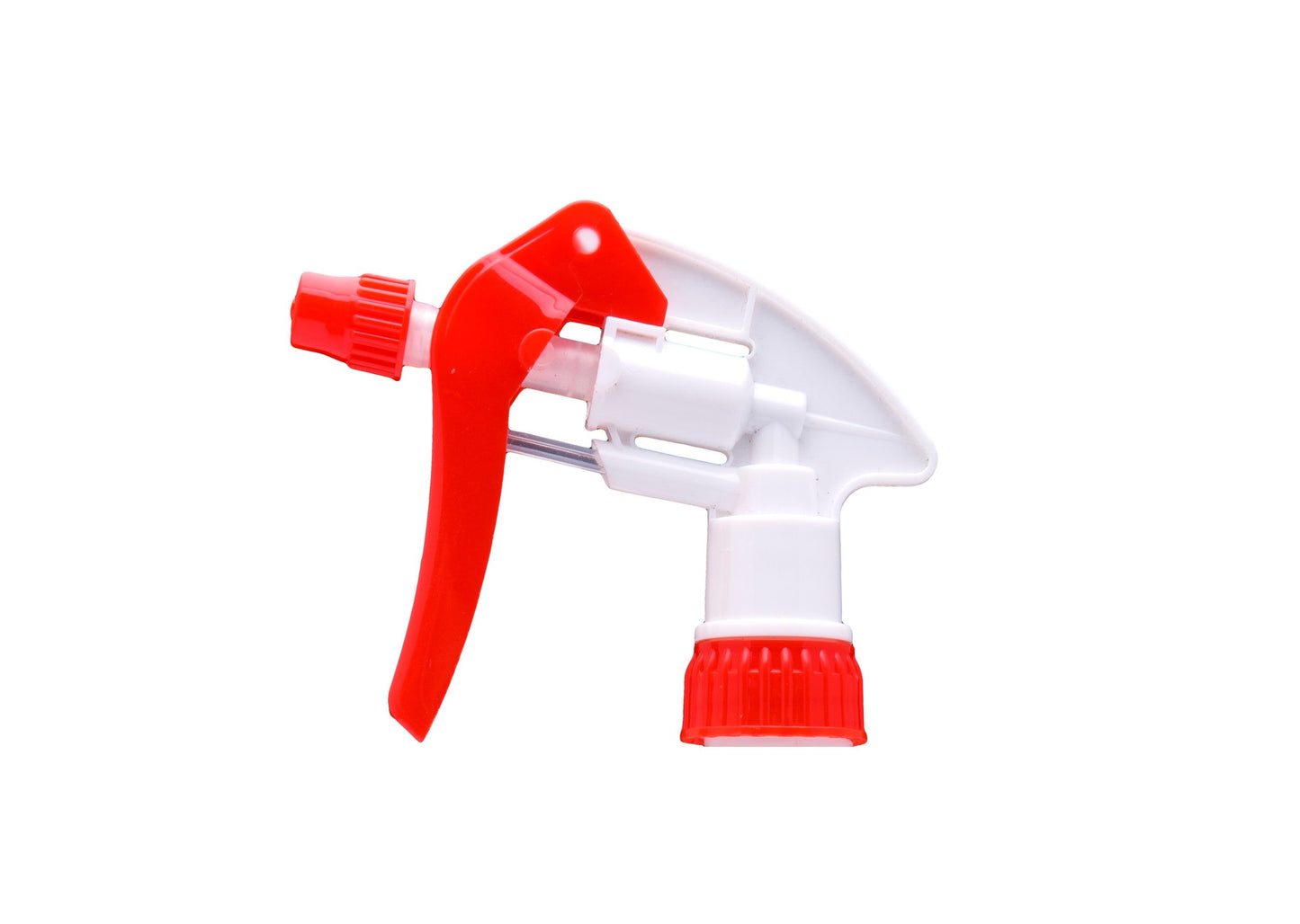 Red and white spray gun on a white background