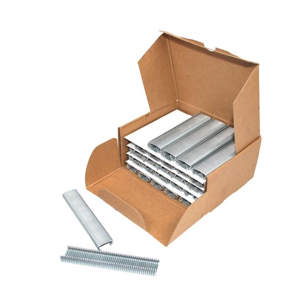 Cardboard box with metal Net Rings 2500pk on a white background